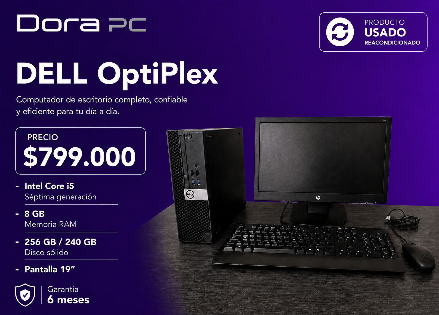 dell optiplex $799.000 séptima generación