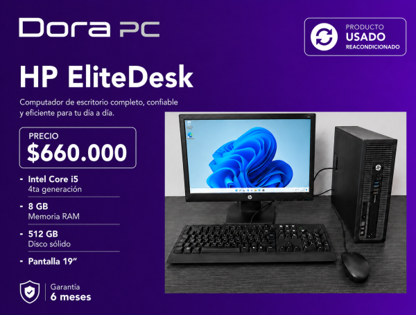 Inicio hp elitedesk $660.000 ssd 512 gb